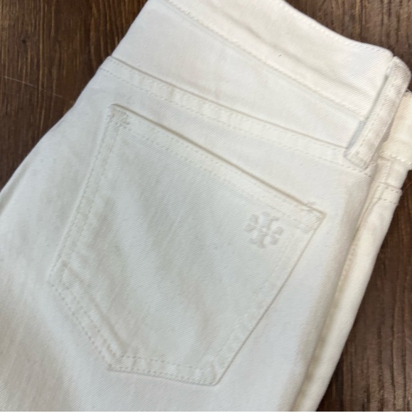 Tory Burch Keira Straight-Leg White Rinse Wash Jeans SZ 26/2 - Picture 3 of 13